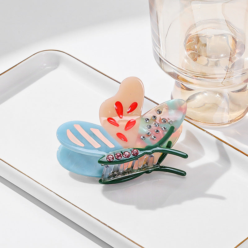 Light-blue Stylish 3-Piece Butterfly Acetate Hair Clip Set