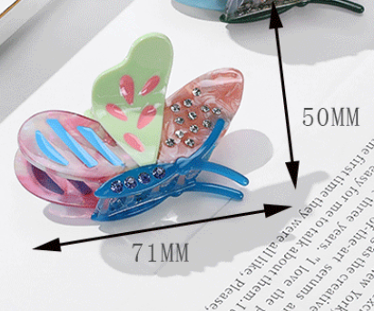 Light-blue Stylish 3-Piece Butterfly Acetate Hair Clip Set