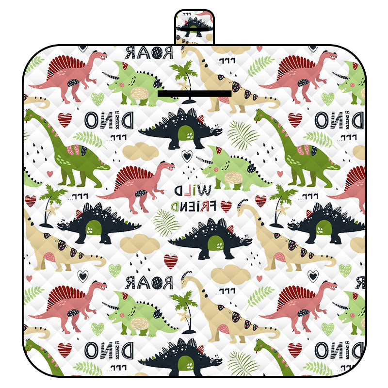 Small Dinosaur Thick Waterproof Foldable Picnic Mat - 150x200cm for Camping &amp; Beach