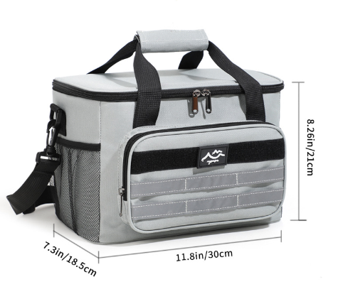Grey Versatile Large-Capacity Picnic Insulated Bag - Detachable Shoulder Strap &amp; Ice Pack
