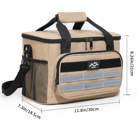 Beige Versatile Large-Capacity Picnic Insulated Bag - Detachable Shoulder Strap &amp; Ice Pack