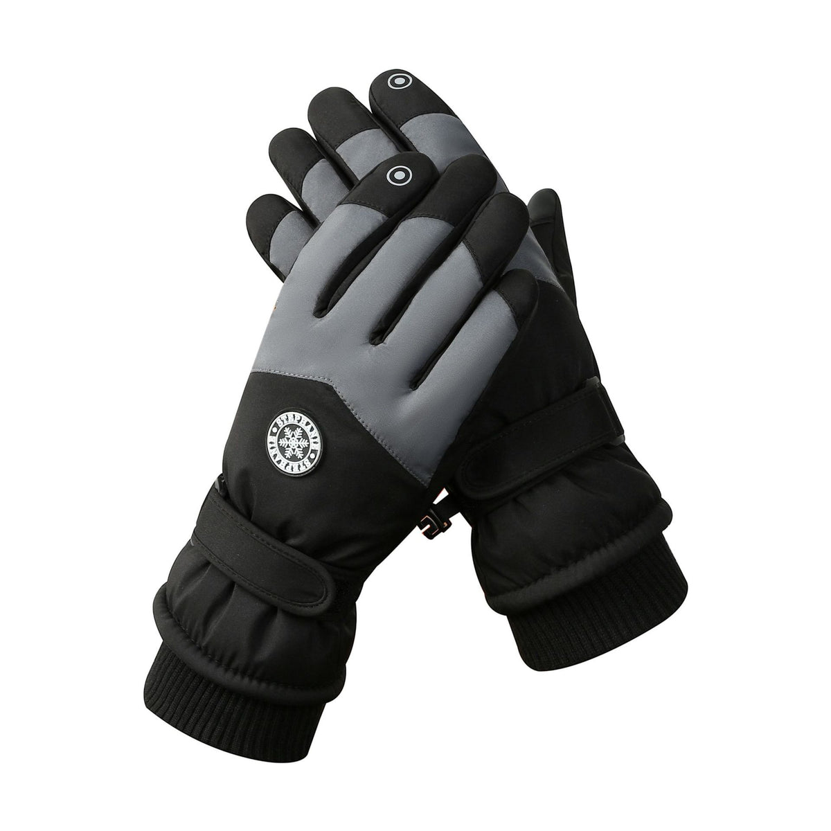Men's Black-grey Color Combination Top-Rated Waterproof Touchscreen Ski Gloves - Fleece-Lined for Men &amp; Women