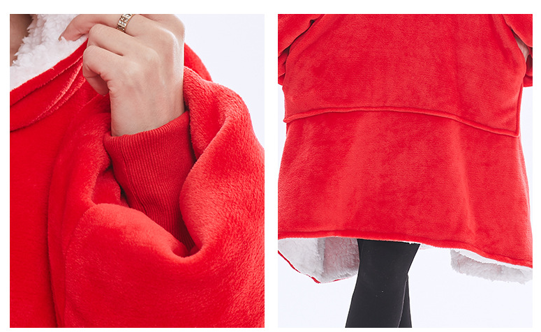 Khaki Oversized Wearable Blanket Hoodie - Ultra Soft & Cozy Snuggle Pullover for Adults