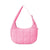 Pink Trendy Nylon Puffer Shoulder Bag for Women - Lightweight Large Capacity Underarm Tote