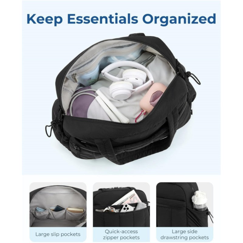 Blue Spacious Travel Duffel Bag - Large Capacity Sports & Fitness Tote with Toiletry Bag, Compartments & Single Shoulder Strap