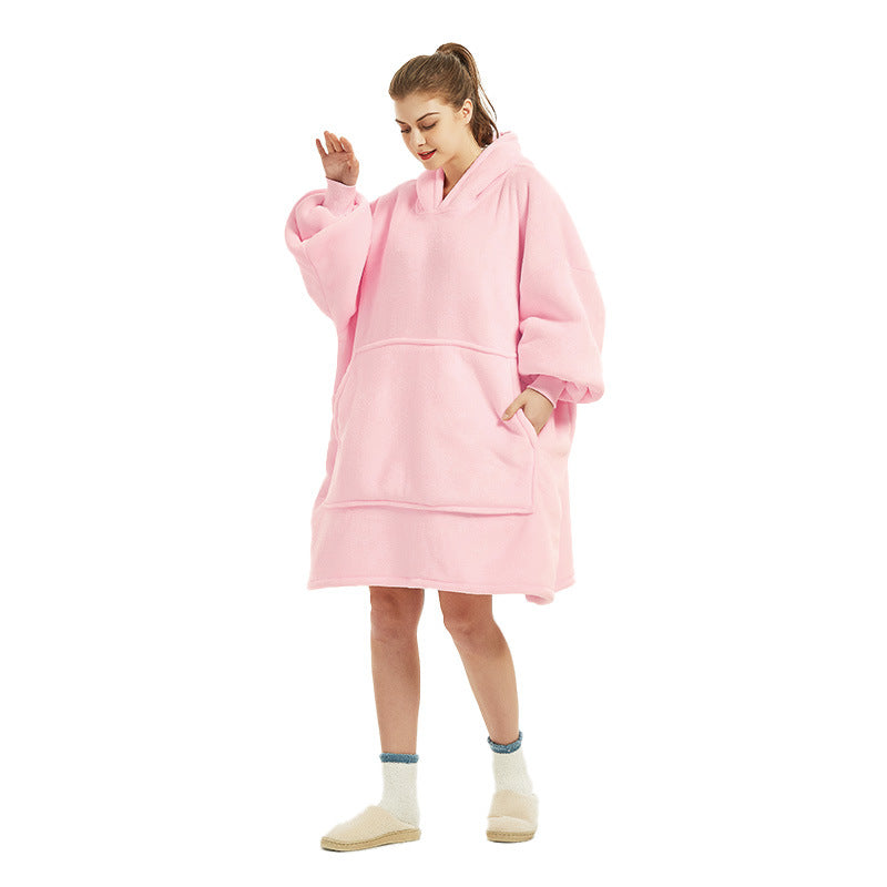 Pink Oversized Wearable Blanket Hoodie - Ultra Soft &amp; Cozy Snuggle Pullover for Adults