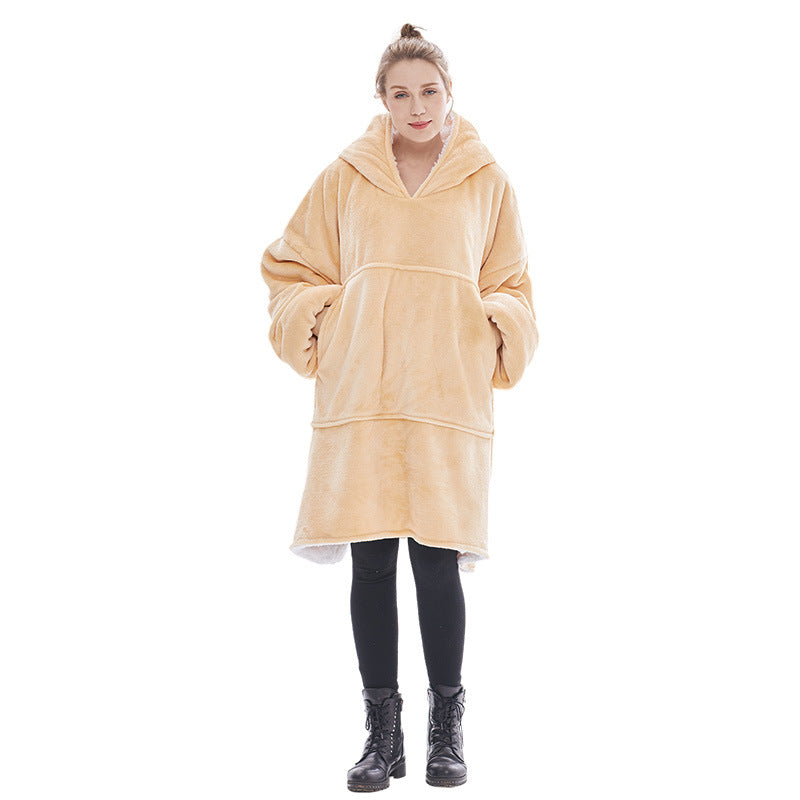 Yellow Oversized Wearable Blanket Hoodie - Ultra Soft &amp; Cozy Snuggle Pullover for Adults