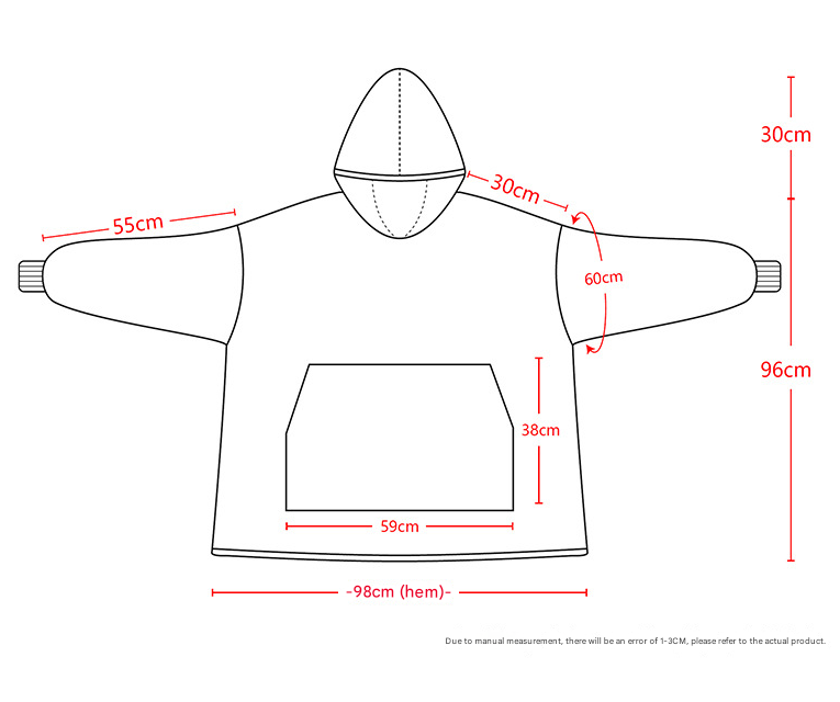 Grey Dog Pattern Oversized Wearable Blanket Hoodie - Ultra Soft & Cozy Snuggle Pullover for Adults