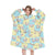 Lovely Cat Pattern Oversized Wearable Blanket Hoodie - Ultra Soft & Cozy Snuggle Pullover for Adults