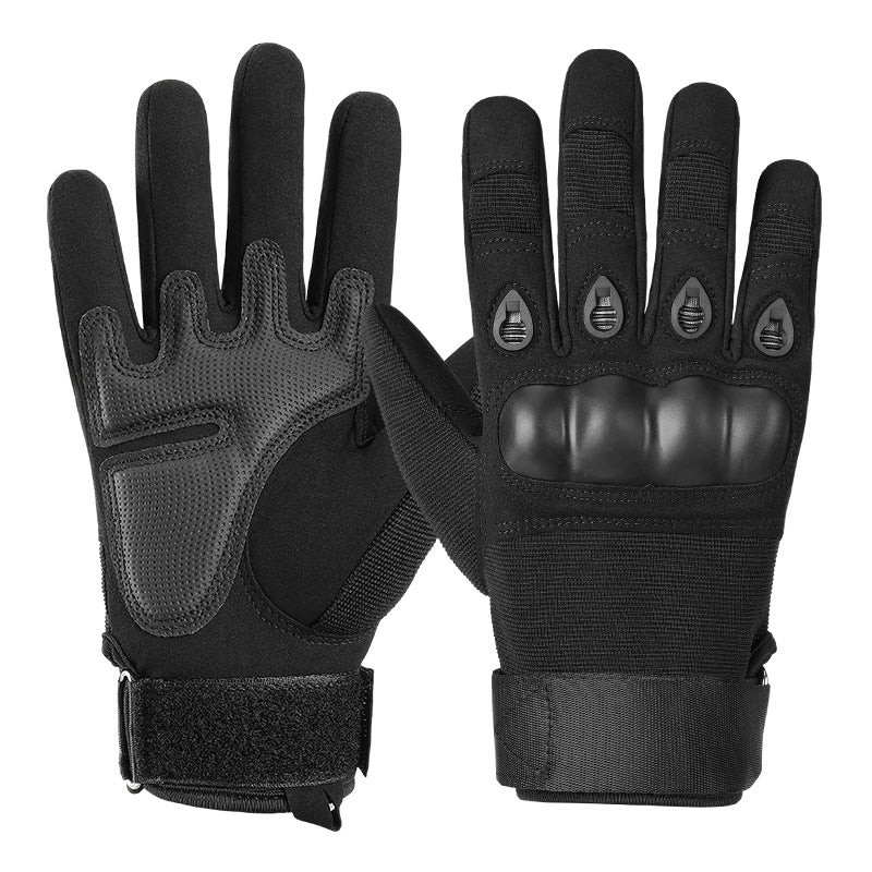 L Black Hard Knuckle Tactical Gloves - Full-Finger Protective Gear for Motorcycle, Cycling &amp; Outdoor Sports