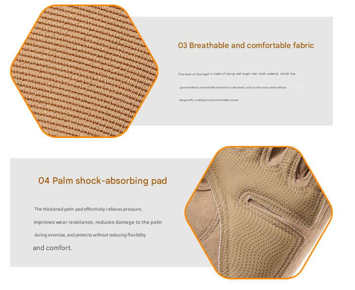 L Khaki Hard Knuckle Tactical Gloves - Full-Finger Protective Gear for Motorcycle, Cycling & Outdoor Sports