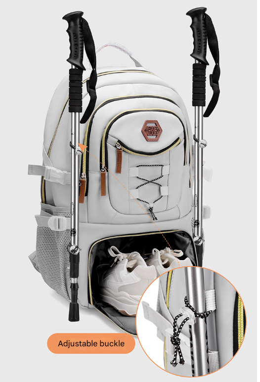 Dark Grey Stylish Large Capacity Backpack - Water-Resistant Oxford Rucksack for Travel, School & Daily Use