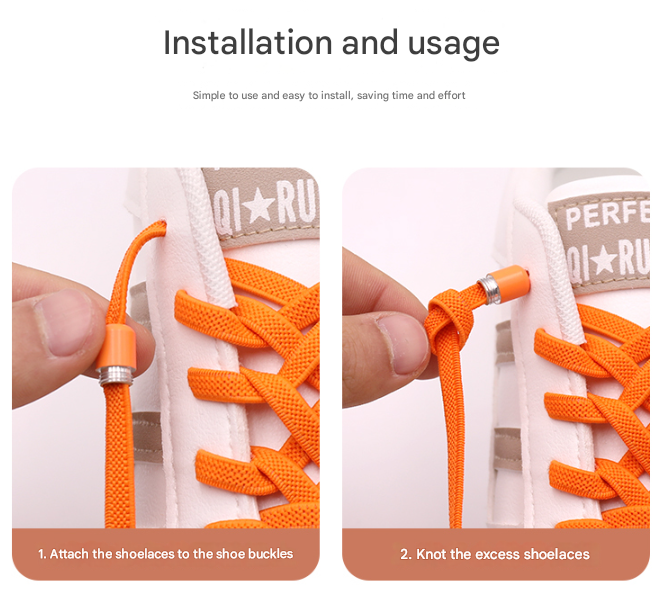 Blue No-Tie Elastic Shoelaces with Quick Lock System - Flat Tieless Laces for Kids and Adults