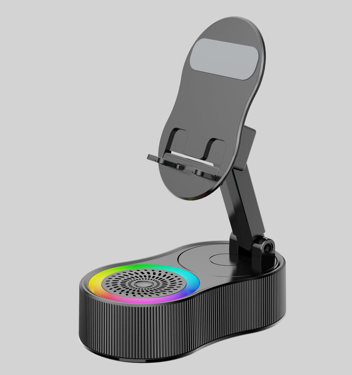 Black Magic Induction Speaker &amp; Adjustable Phone Stand with RGB Lights