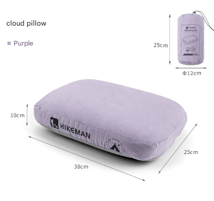 Purple Ergonomic Memory Foam Travel Pillow for Neck Support - Portable &amp; Compact for Camping, Flights, and Napping