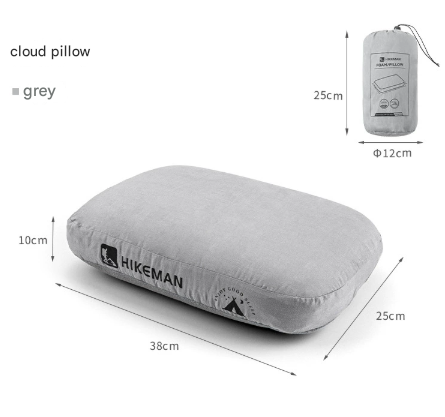 Grey Ergonomic Memory Foam Travel Pillow for Neck Support - Portable & Compact for Camping, Flights, and Napping