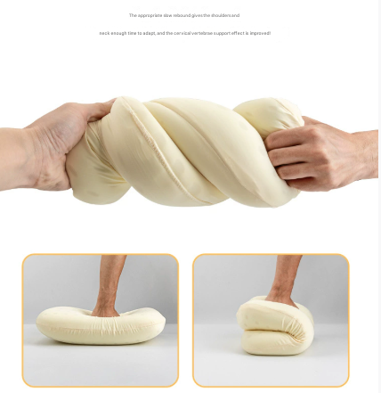 Grey Ergonomic Memory Foam Travel Pillow for Neck Support - Portable & Compact for Camping, Flights, and Napping