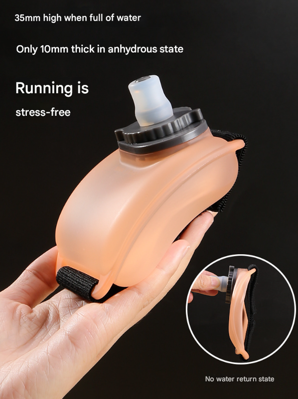 2-Pices Black Ergonomic Wearable Hydration Flask - Hands-Free Wrist Water Bottle for Running & Sports