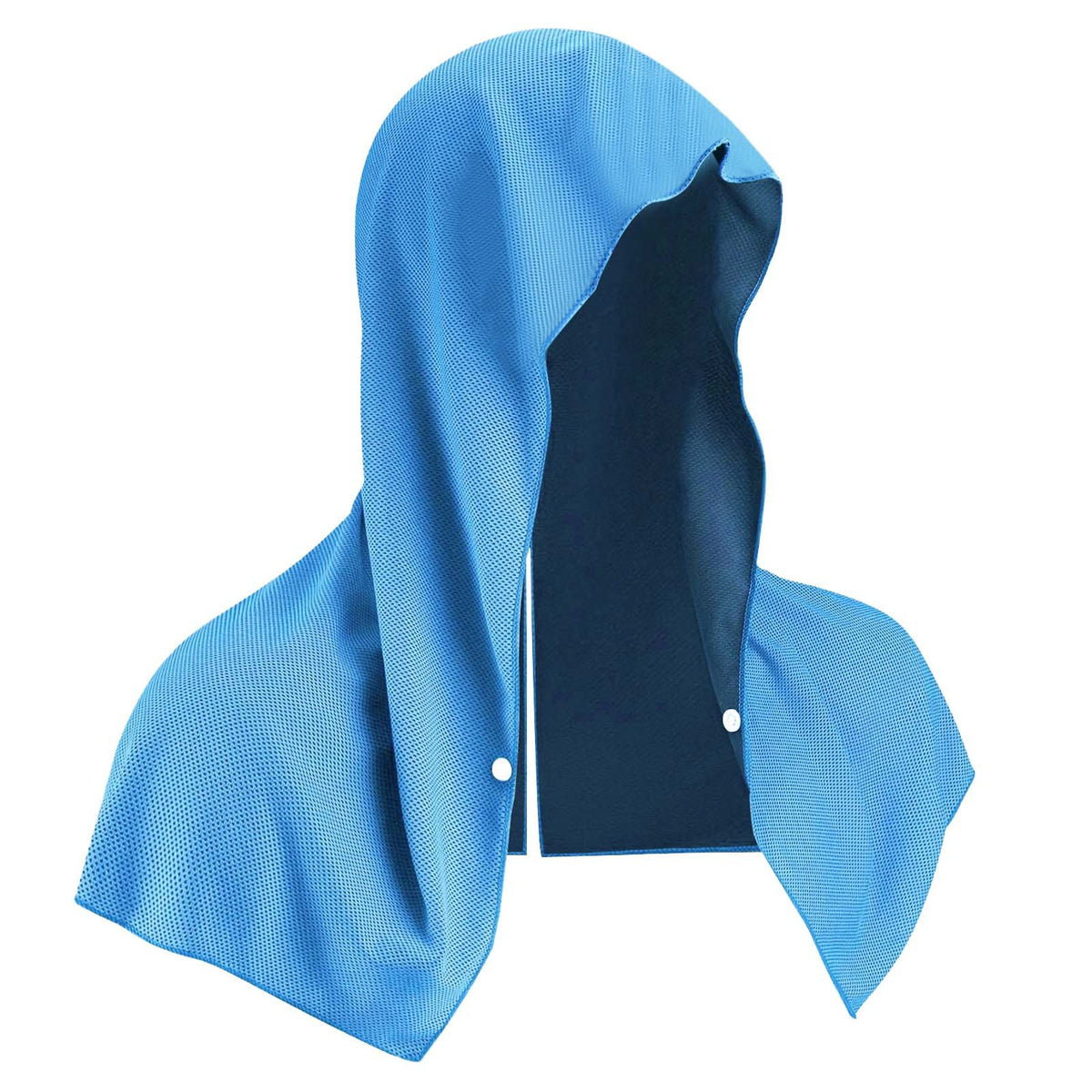 Blue 5-Pack Instant Cooling Towel Set - UPF Sun Protection Hooded Ice Towels for Sports &amp; Outdoor Activities