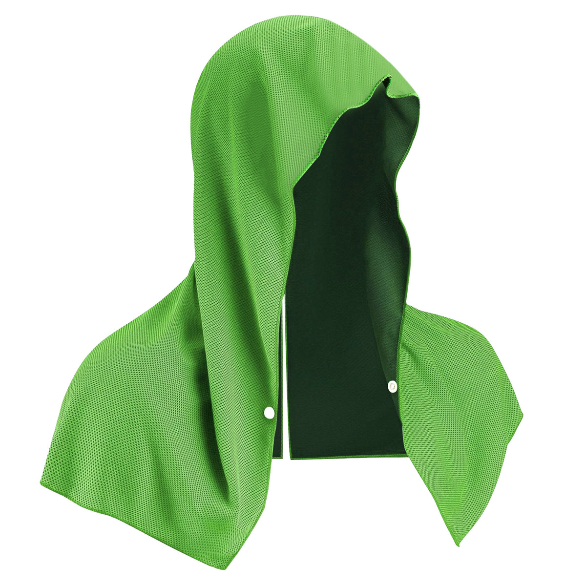 Green 5-Pack Instant Cooling Towel Set - UPF Sun Protection Hooded Ice Towels for Sports &amp; Outdoor Activities