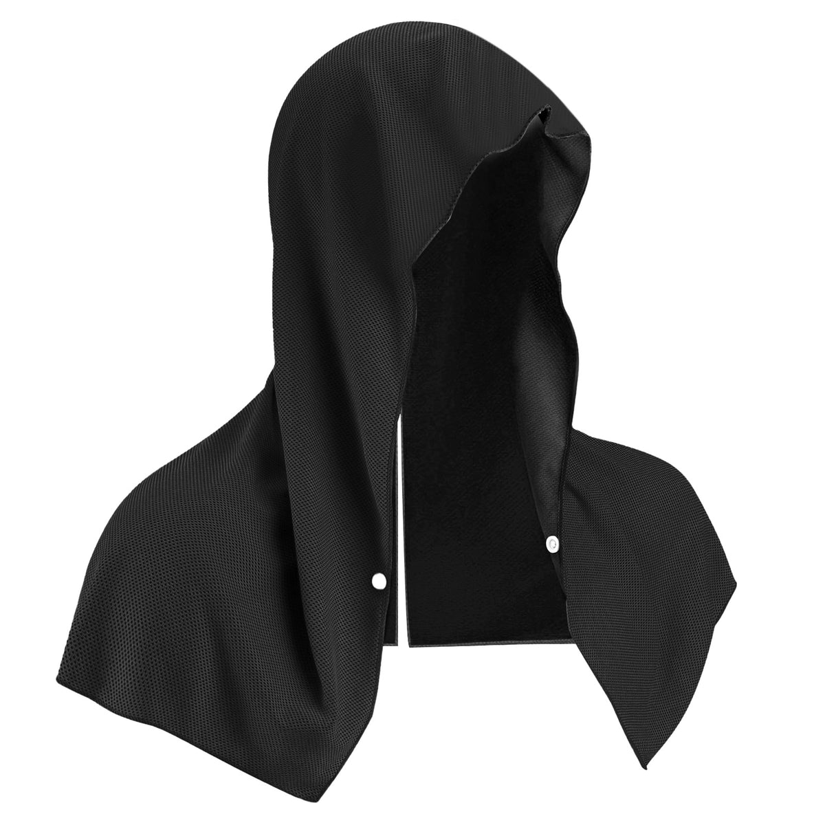 Black 5-Pack Instant Cooling Towel Set - UPF Sun Protection Hooded Ice Towels for Sports &amp; Outdoor Activities