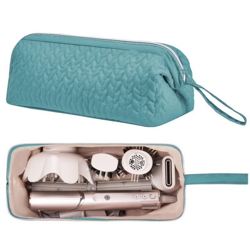 Green Hair Styler Travel Case - Protective Storage Organizer Bag for Dryer, Curling Iron &amp; Accessories