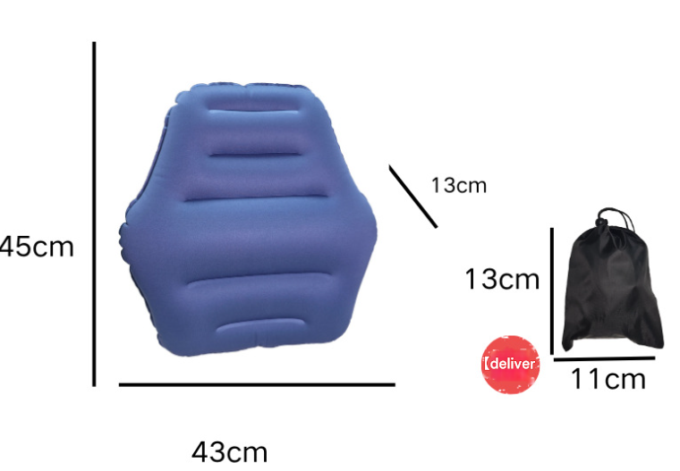 Blue Ultralight Inflatable Lumbar Support Pillow - Portable Ergonomic Back Cushion for Travel, Office &amp; Car