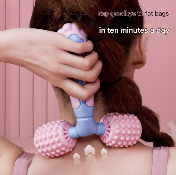 Y-Shaped Dual Roller Massager for Deep Tissue Muscle Relief - Handheld Fascia Tool for Legs & Body