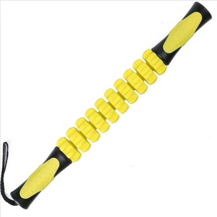 Yellow Deep Tissue Massage Roller Stick for Muscle Soreness &amp; Recovery - Portable Fascia Release Tool