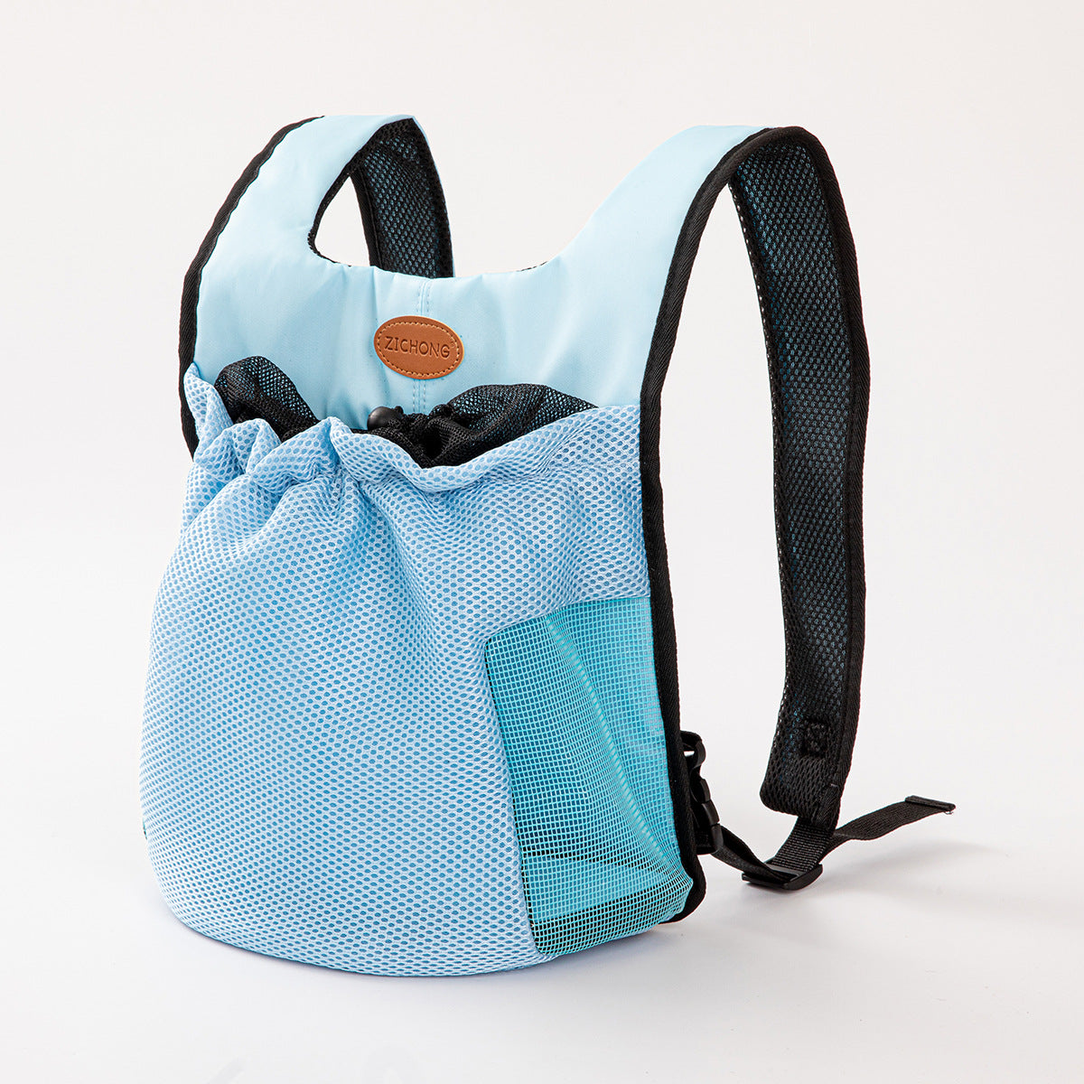L Blue Hands-Free Pet Carrier Backpack for Small Dogs &amp; Cats - Breathable Chest Pack for Outdoor Travel &amp; Hiking