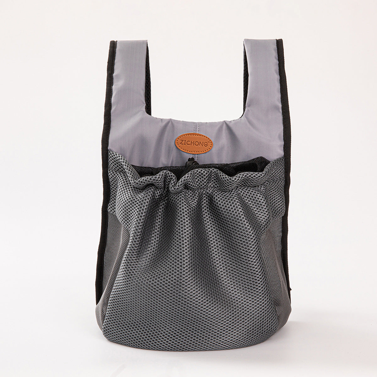 L Grey Hands-Free Pet Carrier Backpack for Small Dogs &amp; Cats - Breathable Chest Pack for Outdoor Travel &amp; Hiking