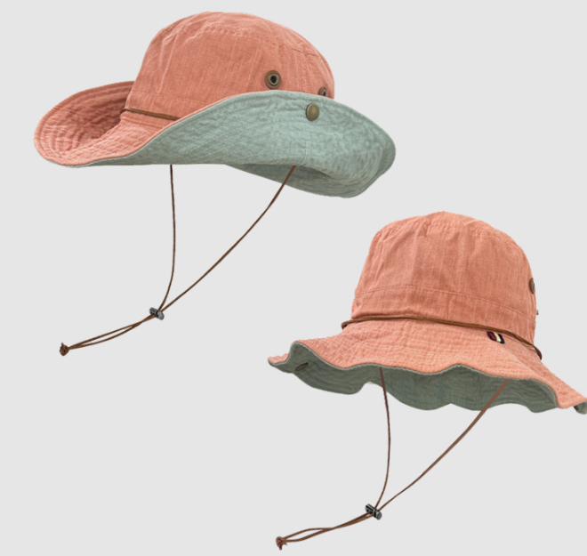 Pink Wide Brim Outdoor Cowboy Sun Hat - Adjustable &amp; Breathable for Hiking, Fishing, and Camping