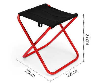Small Red Ultralight Portable Folding Camping Stool - Compact Aluminum Chair for Hiking, Fishing &amp; Outdoor Events