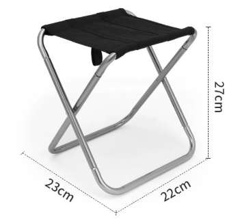 Small Grey Ultralight Portable Folding Camping Stool - Compact Aluminum Chair for Hiking, Fishing &amp; Outdoor Events
