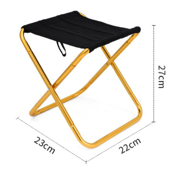 Small Gold Ultralight Portable Folding Camping Stool - Compact Aluminum Chair for Hiking, Fishing &amp; Outdoor Events