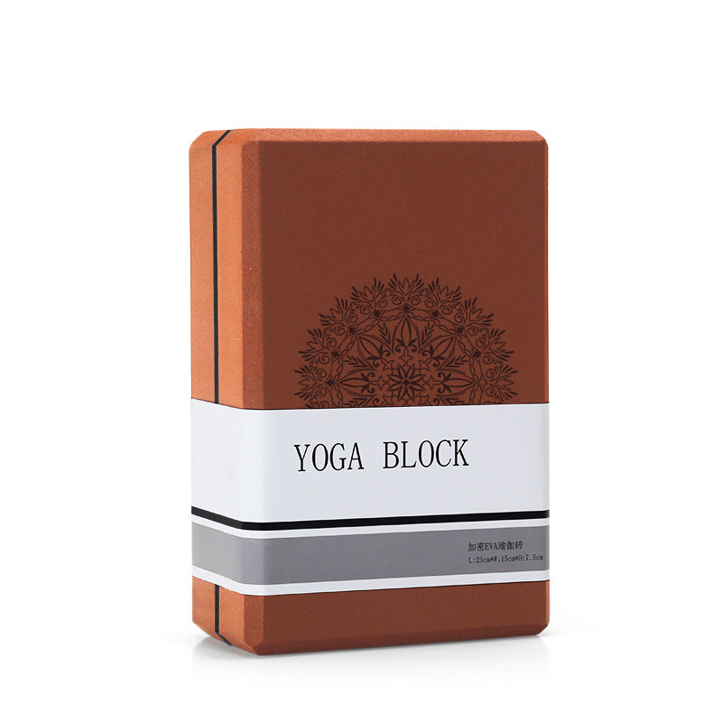 Coffee Brown High-Density EVA Foam Yoga Block for Support &amp; Stability - Lightweight Non-Slip Brick for Yoga, Pilates &amp; Stretching