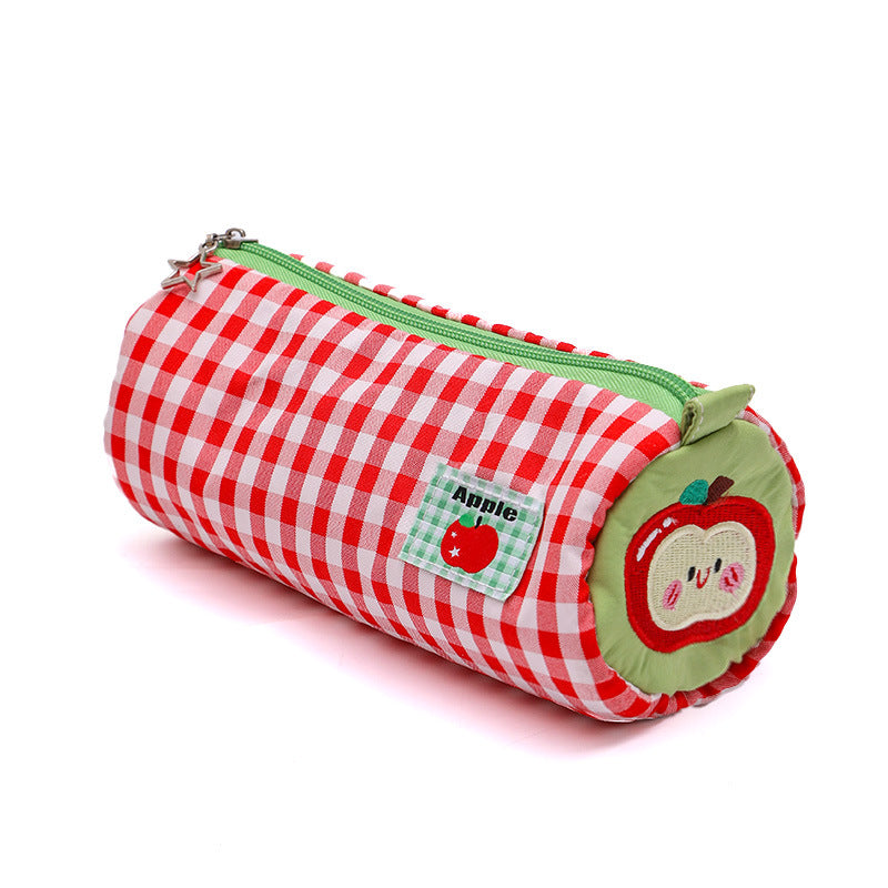 Red Vibrant Color Block Pencil Case - Large Capacity Stationery Organizer for School &amp; Office