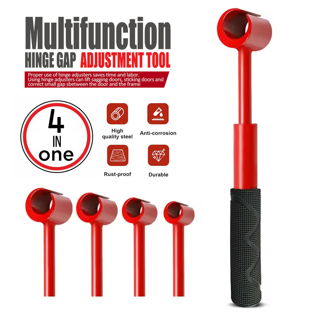 Heavy-Duty 4-in-1 Door Hinge Adjustment Tool - Wrench for Aligning &amp; Lifting Sagging Doors