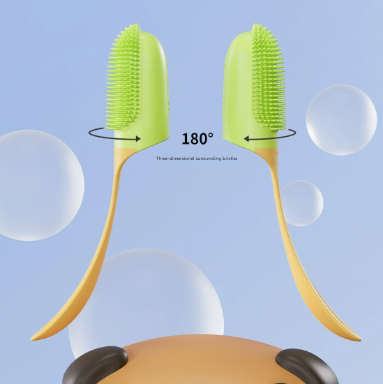 White 5-Pack Pet Finger Toothbrush Set for Dogs & Cats - Soft Silicone Dental Care Brush for Healthy Gums & Teeth