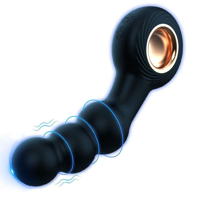 Black Handheld G-Spot &amp; Prostate Massager with Beads- (USB Rechargeable)