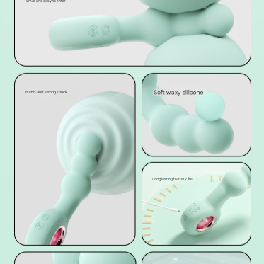 Purple Handheld G-Spot & Prostate Massager with Beads- (USB Rechargeable)