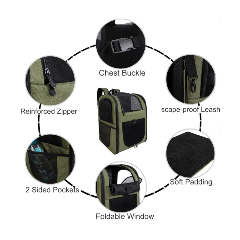 Pink Breathable Comfort Pet Travel Backpack