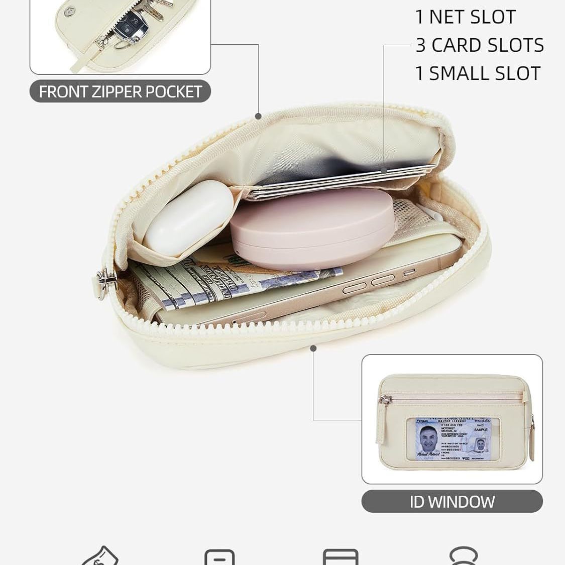 Black Elegant WESTBRONCO Quilted Phone Bag Wallet