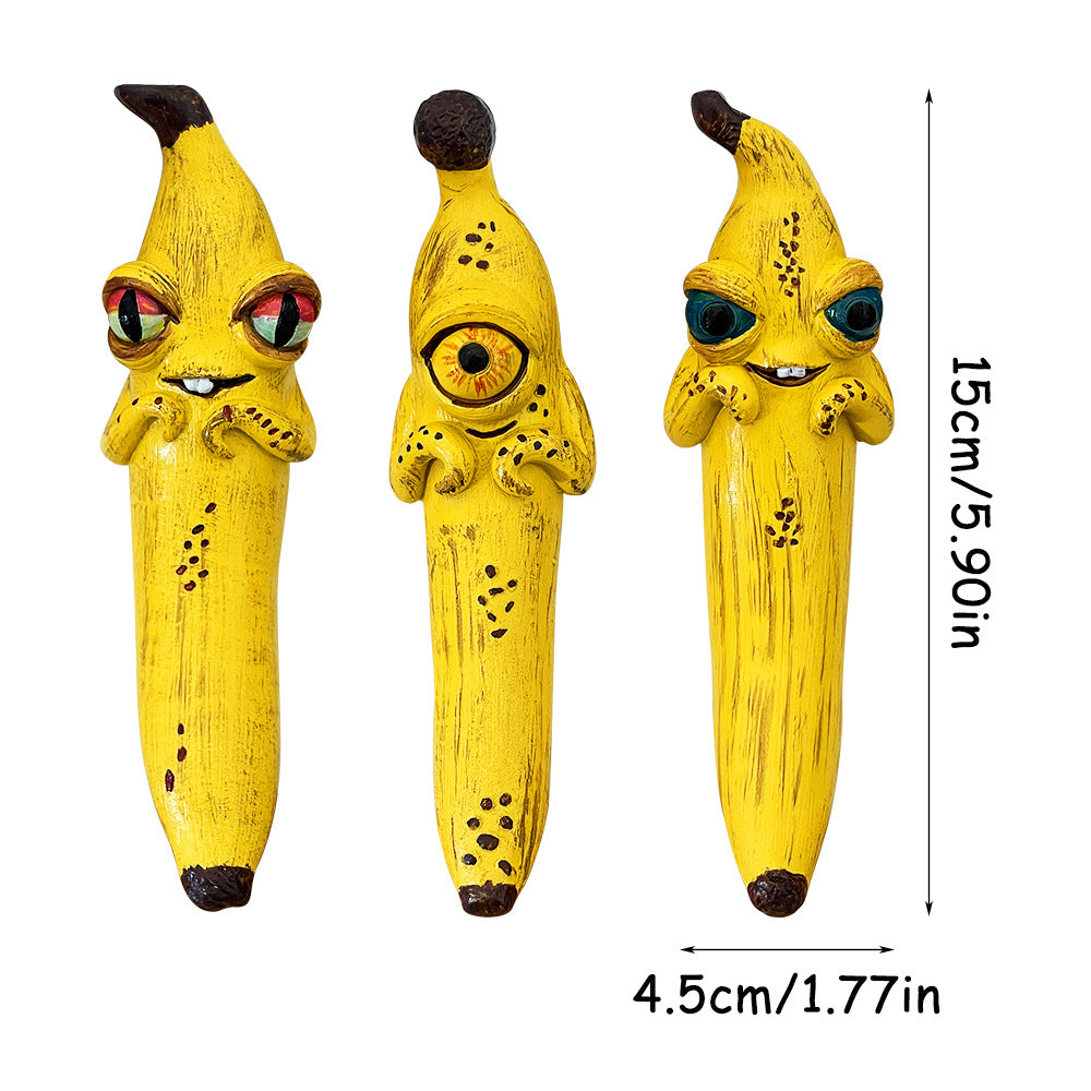 One-Eye Charming Magic Banana Resin Craft Ornament 3piece