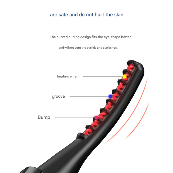 White Professional Electric Heated Eyelash Curler - 4 Temperature Settings, LED Display, USB-C Rechargeable for Perfectly Curled Lashes