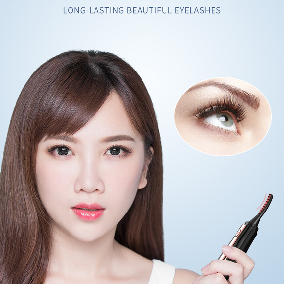 White Professional Electric Heated Eyelash Curler - 4 Temperature Settings, LED Display, USB-C Rechargeable for Perfectly Curled Lashes