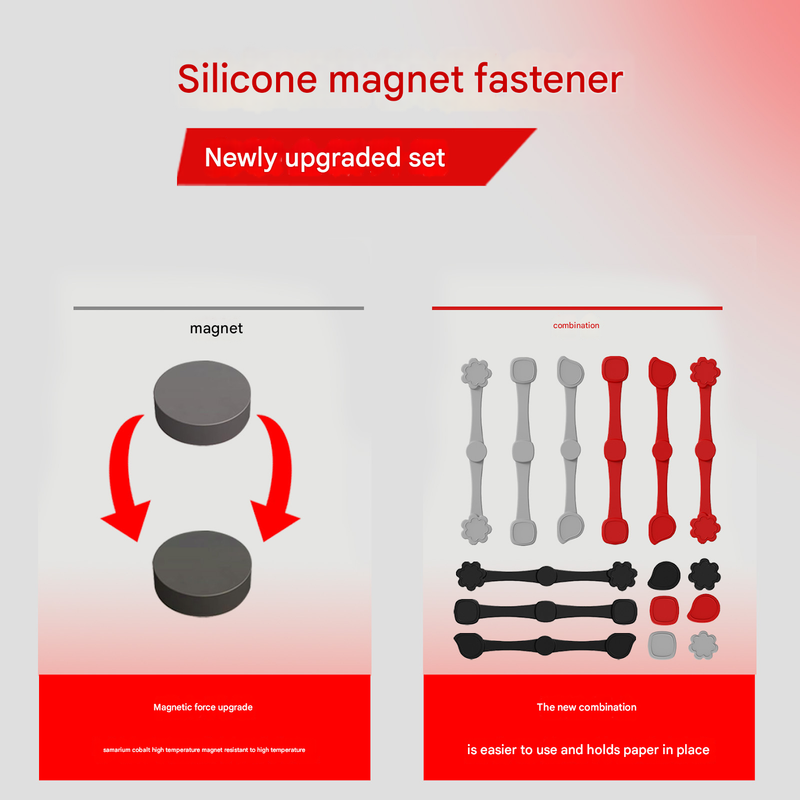 4piece Grey small flower Magnetic Silicone Clips - Food-Grade High-Temperature Air Fryer Paper Liner Holders