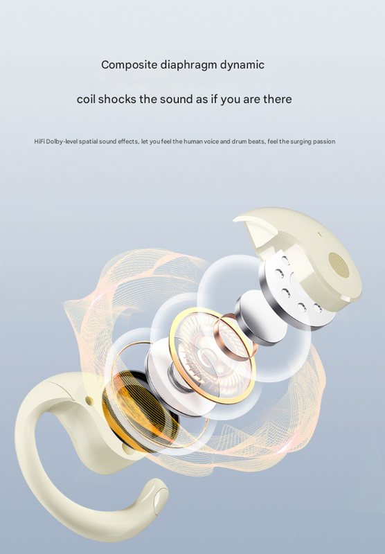 White WG-05 New OWS Bone Conduction Bluetooth Earphones with AI Translation - Non-In-Ear Sports Design