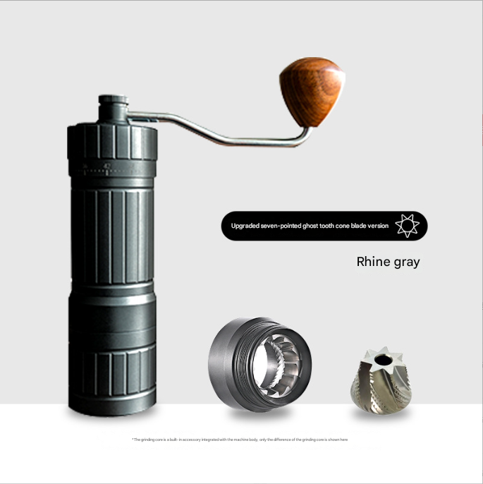 Grey Premium 7-Star Manual Coffee Grinder - Portable Bean Mil（R60pro）