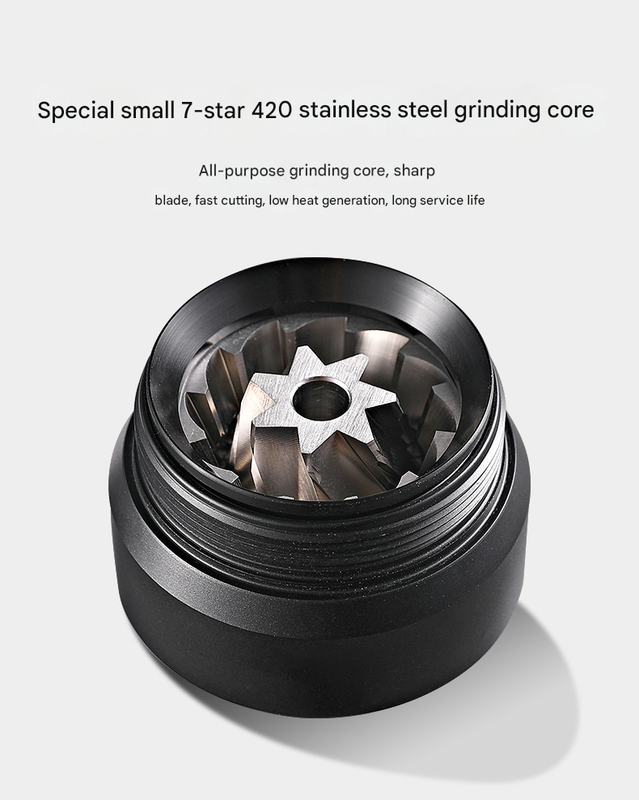Grey Premium 7-Star Manual Coffee Grinder - Portable Bean Mil(R50pro)